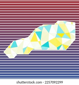 Pequeña ilustración vectorial de Stirrup Cay. Pequeño diseño Stirrup Cay sobre fondo de rayas de gradiente. Tecnología, internet, red, concepto de telecomunicaciones. Ilustración vectorial atractiva.