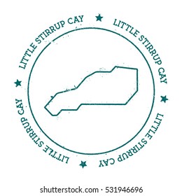 Little Stirrup Cay vector map. Distressed travel stamp with text wrapped around a circle and stars. Island sticker vector illustration.