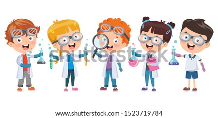 Little Students Doing Chemical Experiment Stock photo © 