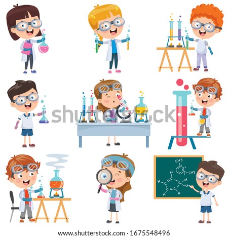 Little Students Doing Chemistry Experiment