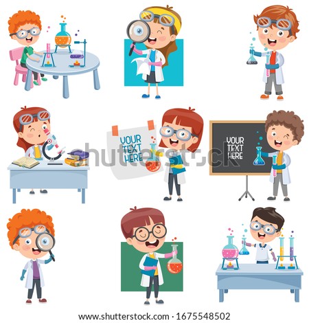 Little Students Doing Chemistry Experiment
