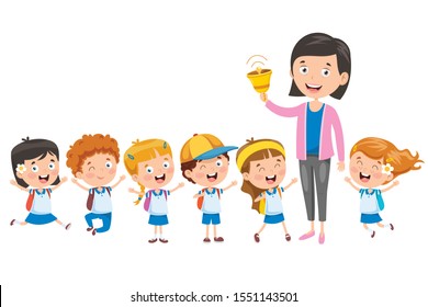 Little Students With Their Teacher
