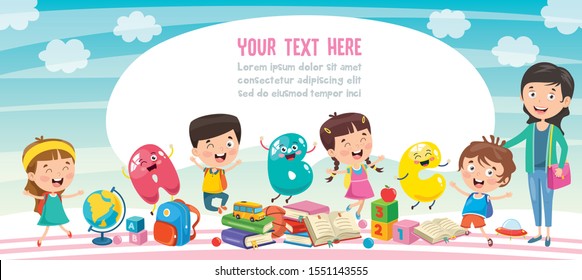 Little Students With Their Teacher