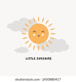 Little sunshine typography slogan for t shirt printing, tee graphic design. 