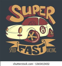 Little Super Car vector T-shirt Design and other uses