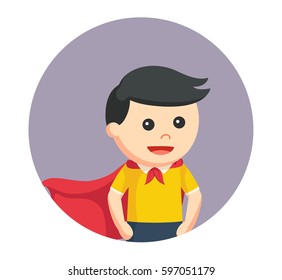 little super hero boy in circle background