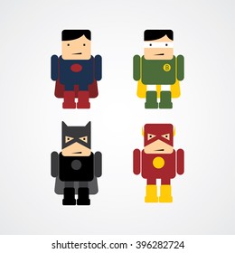 little superhero flat cartoon