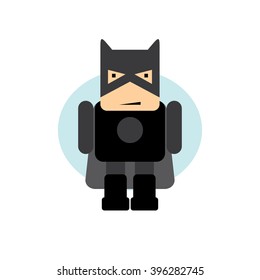 little superhero flat cartoon