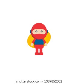 little superhero flat cartoon vector art illustration
