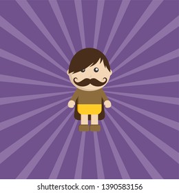 little superhero flat cartoon vector art illustration