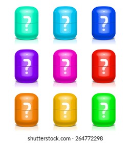 Little surprise gift box with question mark Multicolor