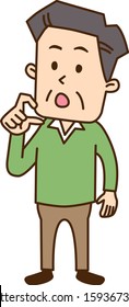 A little surprised middle-aged man