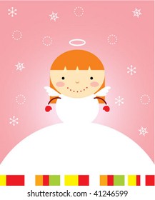 little sweet angel girl greeting