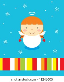 little sweet angel girl greeting