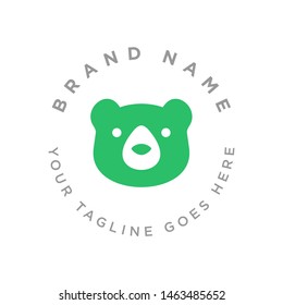 Little sweet and cute bear logo design. 