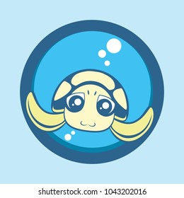 Little swimmer in the middle of the sea