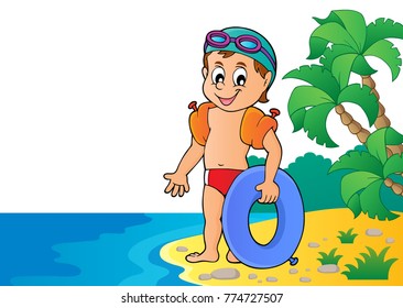 Little swimmer theme image 4 - eps10 vector illustration.