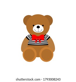 Little teddy bear character isolated on white background. Vector illustration. EPS10