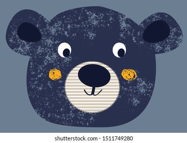 little teddy bear face vector illustration