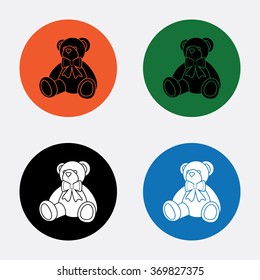 Little teddy bear Vector icon