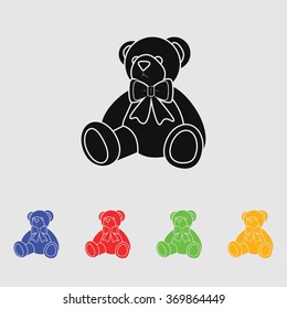 Little teddy bear Vector icon