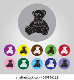 Little teddy bear Vector icon