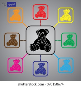 Little teddy bear Vector icon
