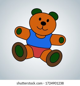 Little teddy bear. Vector illustration