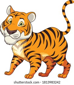 Little Tiger Cartoon Vector Art Illustration Stock Vector (Royalty Free ...