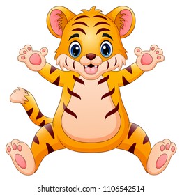 The little tiger feeling happy
