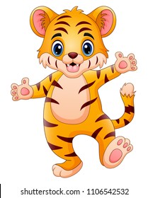 The little tiger feeling happy