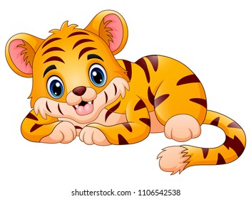 The little tiger feeling happy
