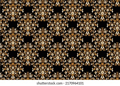 Little Tiny Small Ethnic Paisley Yellow Brown Dark Beige Violet Rose Flowers On Floral Seamless Repeating Background Artistic Wallpaper Pattern For Valentine's Day Baby Bridal Shower Garden Party