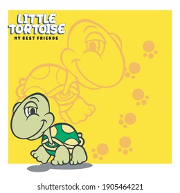 Little tortoise Picture vector illustration for your T shirt
