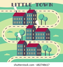 Little town. Vector illustration.