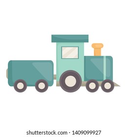 little train toy entertainment icon square frame and birthday elements vector illustraitor