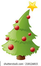 Little tree leans over under the weight of its star.