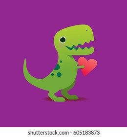 little t-rex with heart