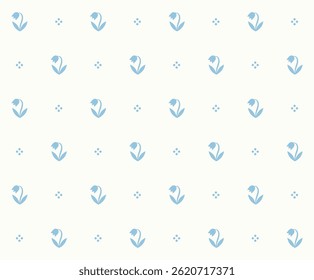 Little tulips decorative seamless pattern design. Vector illustration.