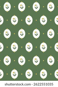 Little tulips decorative seamless pattern design. Vector illustration.