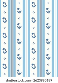 Little tulips decorative seamless pattern design. Vector illustration.