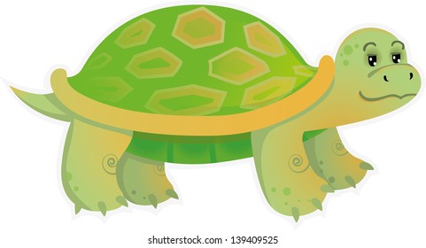 Japanese Pond Turtle Vector Illustration Stock Vector (royalty Free 