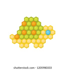 Little turtle made of multicolored children s mosaic. Educational game for kids. Flat vector design
