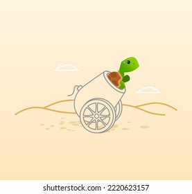 Tortuga en el cañón de una pistola