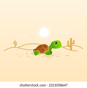 Little Turtle wandered into the desert