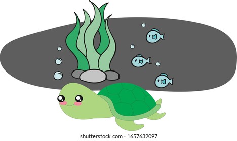 Little turtles are tricky in the water.