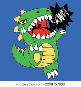 LITTLE TYRANNOSAURUS REX JUMPING AND GROWLING