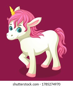 a little unicorn posing with smile
