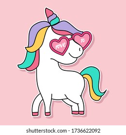 LITTLE UNICORN WITH SUNGLASSES, UNICORN VECTOR, SLOGAN PRINT
