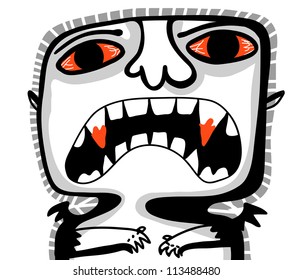 little vampire in white background